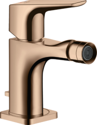 Смеситель для биде Axor Citterio E однорычажный, с рычаговой рукояткой, керамический, фиксированный излив, длина 11,4 см, латунь, цвет полированное красное золото, без шланга/лейки, с донным клапаном