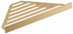 Полка Hansgrohe AddStoris, размер 30,5х15,7 см, настенная, цвет шлифованная бронза, латунная, угловая/треугольная, подвесная, корзинка/мыльница, для душа/ванной