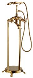 Смеситель для ванны/душа ABBER Klassik напольный, двухвентильный, неповоротный, длина излива 150 мм, латунь, цвет золото