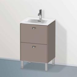 Тумба под раковину Duravit Brioso, 52х41,9х68,3 см, напольная, цвет: базальт/хром, 2 выдвижных ящика, ДСП, прямоугольная, левая/правая, в ванную комнату