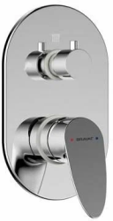 Смеситель для душа Bravat Drop, встраиваемый, однорычажный, без излива, керамический, латунь, цвет хром, без душевого гарнитура