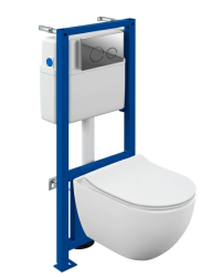 Комплект унитаза с инсталляцией Cersanit BRASKO SMART CO DPL EO slim инсталляция LINK PRO кнопка TWINS пластик хром глянцевый LP