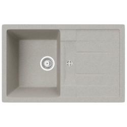 Мойка TopZero серия TopGran, 500х780 см, с правым крылом, врезная, из гранита, прямоугольная, цвет Smoke, отверстие под смеситель, слив-перелив, для кухни