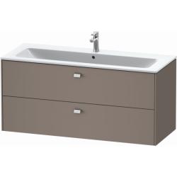 Тумба под раковину Duravit Brioso, 122х47,9х56,1 см, подвесная, 2 выдвижных ящика, ДСП, цвет: базальт/хром, шкафчик навесной, механизм доводчика, прямоугольная, правая/левая, в ванную комнату