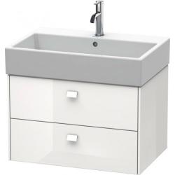 Тумба под раковину Duravit Brioso, 68,4х45,9х44,2 см, подвесная, 2 выдвижных ящика, ДСП, цвет: белый глянец, шкафчик навесной, механизм доводчика, прямоугольная, правая/левая, в ванную комнату
