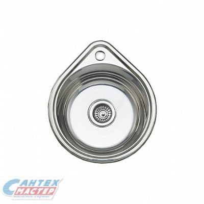 Мойка Ledeme 45х39х17 см, толщина 0.8 мм, врезная, нержавеющая сталь, нестандартная, цвет глянцевая, с отверстием под смеситель, слив-перелив/сифон, для кухни