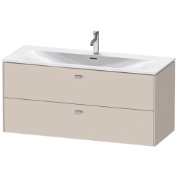 Тумба под раковину Duravit Brioso, 122х47,9х55,5 см, подвесная, 2 выдвижных ящика, ДСП, цвет: серо-коричневый, шкафчик навесной, механизм доводчика, прямоугольная, правая/левая, в ванную комнату