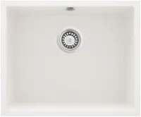 Мойка кухонная Deante Corda, 55х46 см, врезная, гранит, прямоугольная, цвет алебастр, без отверстия под смеситель, без крыла, слив-перелив, врезная в столещницу