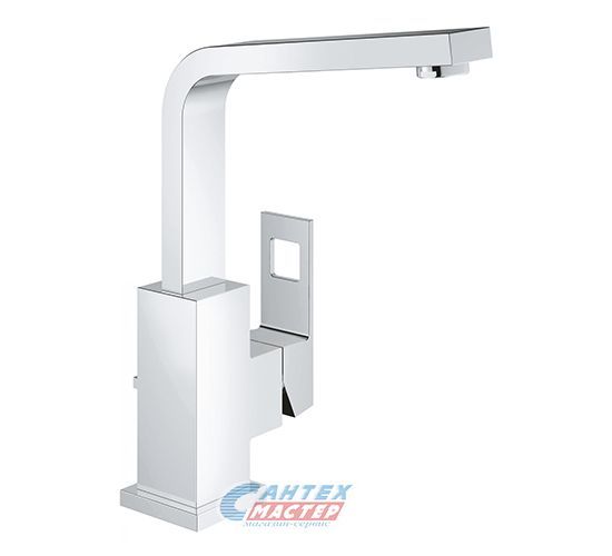 Смеситель для раковины Grohe Eurocube однорычажный, излив средний, длина 150 мм, керамический, латунь, цвет хром, без донного клапана