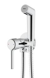 Смеситель с гигиеническим душем Voda Column встраиваемый, однорычажный, керамический, без излива, с гибким шлангом/лейкой, латунь, цвет хром CLM01