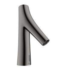 Смеситель для раковины AXOR Starck Organic, электронный, сенсорный, инфракрасный, фиксированный излив, длина 10,5 см, латунь, цвет полированный черный хром, питание от батареек, без регулировки температуры