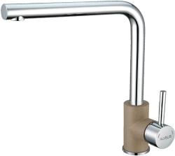 Смеситель для кухни ALVEUS SELMA G55 BEIGE однорычажный, поворотный, керамический, высокий Г-образный излив, высота излива 27,8 см, латунь, покрытие гранит, цвет бежевый