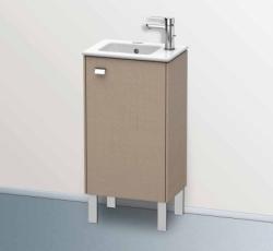 Тумба под раковину Duravit Brioso, 42х28,9х68,3 см, напольная, цвет: лен/хром, 1 распашная дверца/одностворчатая, стеклянная полка, ДСП, прямоугольная, правая, в ванную комнату