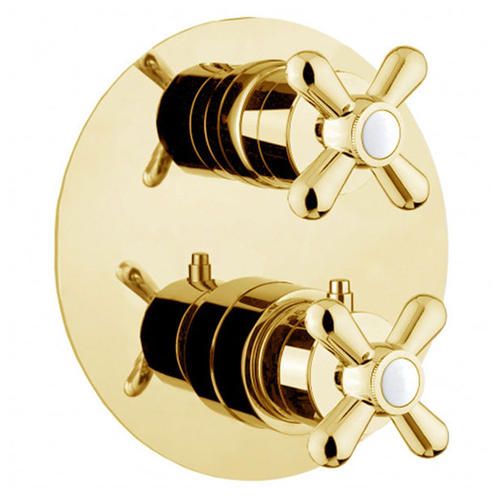 Смеситель для душа Webert Armony термостатический, скрытого монтажа, на 2 потока, керамический, настенный, без излива/шланга/лейки, латунь золото