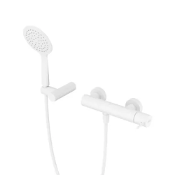 Смеситель для душа Cezares Leaf, настенный, однорычажный, без излива, керамический, латунь, цвет белый матовый Смеситель для душа Cezares Leaf, настенный, однорычажный, без излива, керамический, латунь, цвет белый матовый