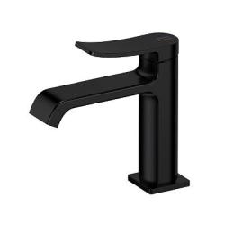 Смеситель для раковины/умывальника Splenka S31.10.06 однорычажный, неповоротный, фиксированный излив, длина 130 мм, высота 90 мм, латунь, цвет черный