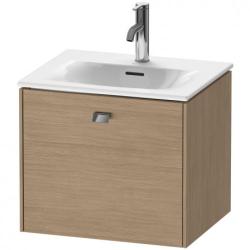 Тумба под раковину Duravit Brioso, 52х41,9х44,4 см, подвесная, 1 выдвижной ящик, ДСП, цвет: дуб европейский/хром, шкафчик навесной, механизм доводчика, прямоугольная, правая/левая, в ванную комнату