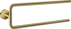Полотенцедержатель Axor Universal Circular, двойной, настенный, поворотный, 49 см, металлический, форма округлая, для полотенец, в ванную/туалет/душевую кабину, цвет полированное золото, к стене