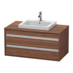 Тумба под раковину для консоли/столешницы Duravit Ketho 100х55х49,6 см, подвесная, ДСП, цвет: орех темный, 2 выдвижных ящика, для встраиваемой сверху раковины, прямоугольная