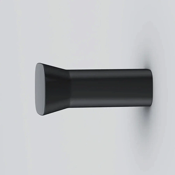 Крючок AM.PM Func одинарный, настенный, сплав металлов, форма округлая, для полотенец в ванную/туалет/душевую кабину, цвет черный матовый
