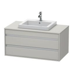 Тумба под раковину для консоли/столешницы Duravit Ketho 100х55х49,6 см, подвесная, ДСП, цвет: бетонно-серый, 2 выдвижных ящика, для встраиваемой сверху раковины, прямоугольная