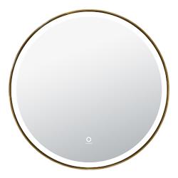 Зеркало Azario Diana, 80х80 см, с LED/ЛЕД-подсветкой, с диммером, цвет рамы- дерево, круглое, выключатель сенсорный, для ванны, навесное/подвесное/настенное