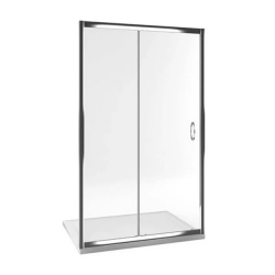 Душевая дверь Excellent 201, 120х190 см, прозрачное стекло/профиль хром, универсальная установка, закаленное стекло, раздвижная, прямоугольная