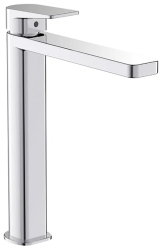 Смеситель для раковины/умывальника IDDIS Bridge, однорычажный, неповоротный, керамический картридж, высокий, длина излива 195 мм, латунь, цвет хром