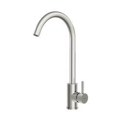 Смеситель для кухни/мойки Cersanit Como однорычажный, поворотный излив, керамический, высота 256 мм, длина 198 мм, нержавеющая сталь, цвет глянцевый хром