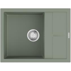 Мойка кухонная Omoikiri Sumi 65A-WG, 50х65 см, врезная, из керамики (Artceramic), прямоугольная, цвет зеленый ветер, без отверстия под смеситель, с крылом, оборачиваемая, слив-перелив, врезная в столещницу, для кухни