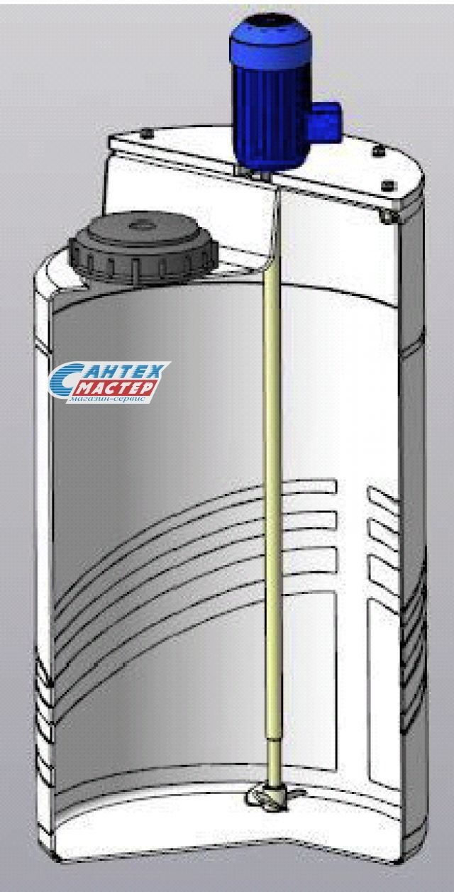 Установка (емкость) для приготовления реагентов 100 литров с турбинной  мешалкой  (цвет-белый)(бак Росток для химических реагентов) 171.0100.000.2