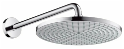 Верхний душ Hansgrohe Raindance S 300 Air 1jet с держателем 39 см, настенный монтаж, круглый, с 1 режимом, размер 30 см, латунный, цвет хром, для душа/ванной