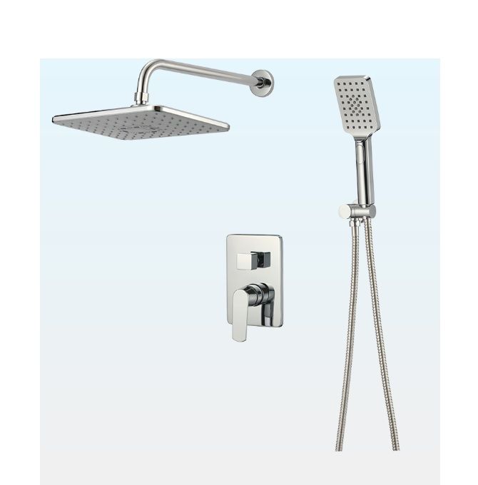 Душевая система встраиваемая OSGARD DALALVEN, цвет хром, комплект: однозахватный смеситель/тропический душ (с верхней лейкой)/лейка/шланг, латунь