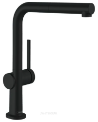 Смеситель для кухни/мойки Hansgrohe Talis M54, 270 1jet sBox, однорычажный, керамический, с поворотным/вытяжным изливом, длина 21,5 см, латунь, цвет матовый черный