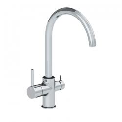 Смеситель для кухни/мойки Azario TASCO AZ-15164421 с подключением к фильтру для питьевой воды, однорычажный, поворотный, керамический картридж, высокий, длина излива 215 мм, латунь, цвет хром