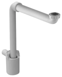 Сифон DURAVIT малогабаритный, для раковины, трубный, гидрозатвор/мокрый затвор, горизонтальный/боковой выпуск (в стену), латунь, цвет белый, для мебели, для раковины/умывальника