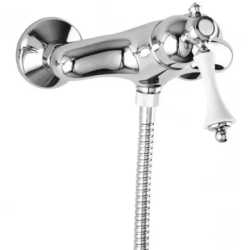 Смеситель для душа Cezares Margot, настенный, однорычажный, без излива, керамический, латунь, цвет хром Смеситель для душа Cezares Margot, настенный, однорычажный, без излива, керамический, латунь, цвет хром