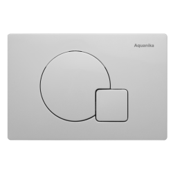 Кнопка смыва Aquanika BASIC Q-type, двойной смыв, белая, клавиша управления для сливного бачка, инсталляции унитаза, двойная, механическая, универсальная, размер 2,0×24,4×16 см