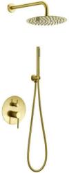 Душевая система встраиваемая REA LUNGO, цвет золото, комплект: смеситель/тропический душ (с верхней лейкой)/лейка/шланг, скрытого монтажа