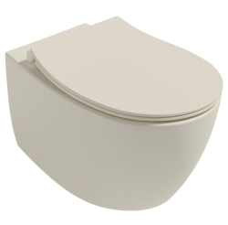 Унитаз подвесной ISVEA Sentimenti Neo, 363х510х400 мм, цвет: слоновая кость матовая, горизонтальный (в стену) выпуск, без сиденья, безободковый, антивсплеск, под скрытый бачок