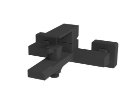 Смеситель для ванны/душа Knotlor Stable, однорычажный, настенный, керамический, неповоротный, длина излива 193 мм, латунь, цвет матовый черный