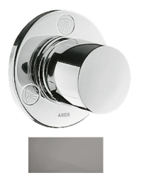 Вентиль Axor Uno Trio/Quattro запорный/переключающий, скрытого монтажа, настенный, круглый, латунь, цвет: полированный черный хром, встраеваемый/встроенный, для ванны/душа