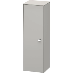 Пенал Duravit Brioso L, 42x36x133 см, подвесной, (левый), с дверцей, с полкой, со стеклянными полками, цвет: бетонно-серый/хром, в ванную комнату
