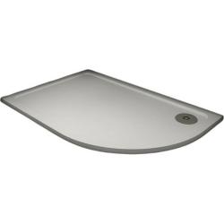 Душевой поддон Veconi Tezeo Stone, 100х80х3 см, ассиметричный/угловой, искусственный камень, низкий, белый матовый, левый/левосторонний