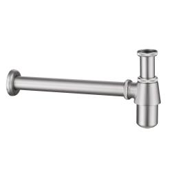 Сифон для умывальника ABBER BEQUEM бутылочный без выпуска, с накидной гайкой 1 1/4" DN32 латунь, сатин AF0032SP