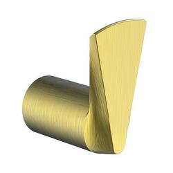 Крючок одинарный Raglo R307.05.03 настенный, латунь, форма округлая, для полотенец/халатов в ванную/туалет/душевую кабину, цвет сатин золотой