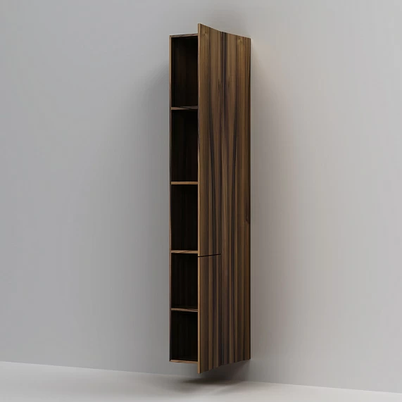 Пенал AM.PM Gem 30х31,4х167 см, подвесной, (правый), с дверцами/двустворчатый, с полками, цвет орех, в ванную комнату, влагостойкий, правосторонний