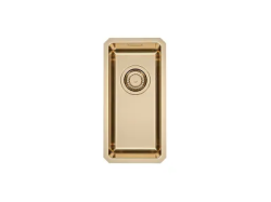 Мойка кухонная ALVEUS KOMBINO 10 MONARCH BRONZE SAT-90 U 21,7х43,7х14 см, слив 90, врезная под столешницу, нержавеющая сталь с PVD покрытием, прямоугольная, цвет бронза, без отверстия под смеситель