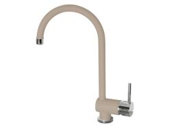 Смеситель для кухни ALVEUS ARC 110 TERRA - G22 однорычажный, поворотный, керамический, высокий излив, высота излива 23,3 см, латунь, покрытие гранит, цвет песчаный