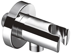 Выход для шланга с держателем для лейки IDDIS Ray, настенный, для встраиваемой системы, круглое основание, материал латунь, размер 75x30x41 мм, цвет хром